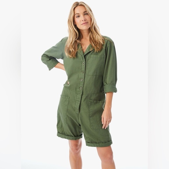 Xirena Hartley Utility Long Sleeve Romper Surplus Green Military Small - Picture 1 of 5